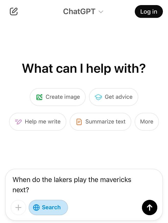 챗GPT 서치 메인 화면./ 오픈AI 제공