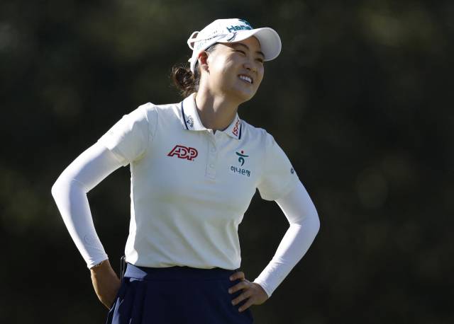 코르다와 고진영과 함께 같은 조로 경기하는 이민지. 사진 제공=AFP연합뉴스