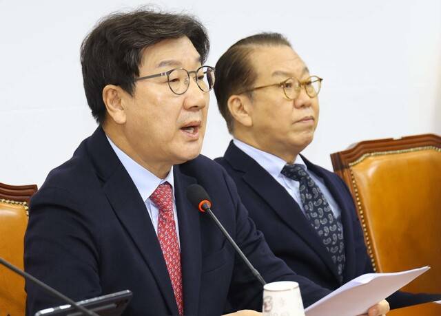 권성동 국민의힘 원내대표. 윤운식 선임기자 yws@hani.co.kr