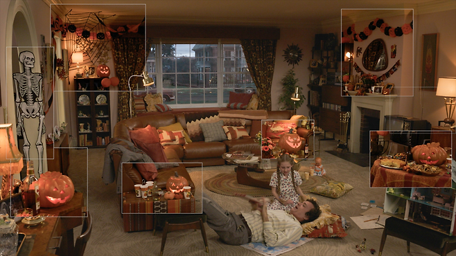 저메키스 감독은 콜라주처럼 장면들을 겹쳐 연출했다.