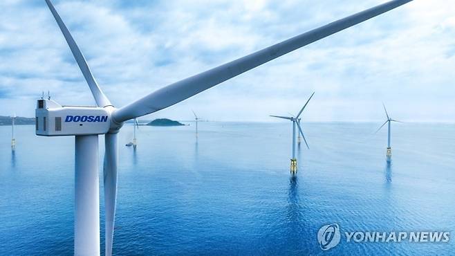두산에너빌리티의 해상풍력발전기.
