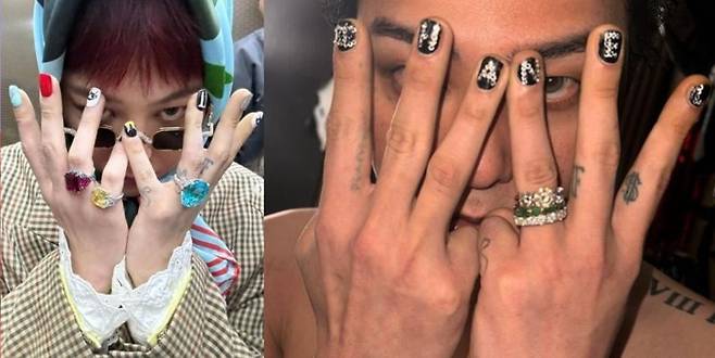 지드래곤 네일아트. SNS