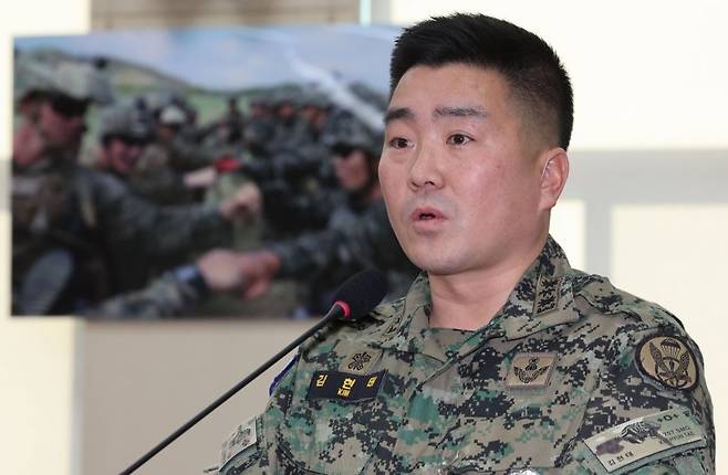 김현태 특전사 707특수임무단 단장이 17일 오후 서울 여의도 국회에서 열린 국방위원회 전체회의에서 의원질의에 답하고 있다. /사진=뉴시스화상