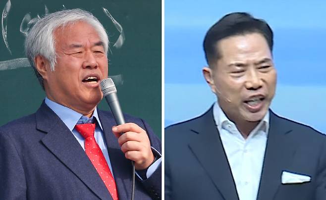 ‘광화문파’와 ‘여의도파’로 나뉘어 보수우파 집회를 주도하는 전광훈 목사(왼쪽)와 손현보 목사.