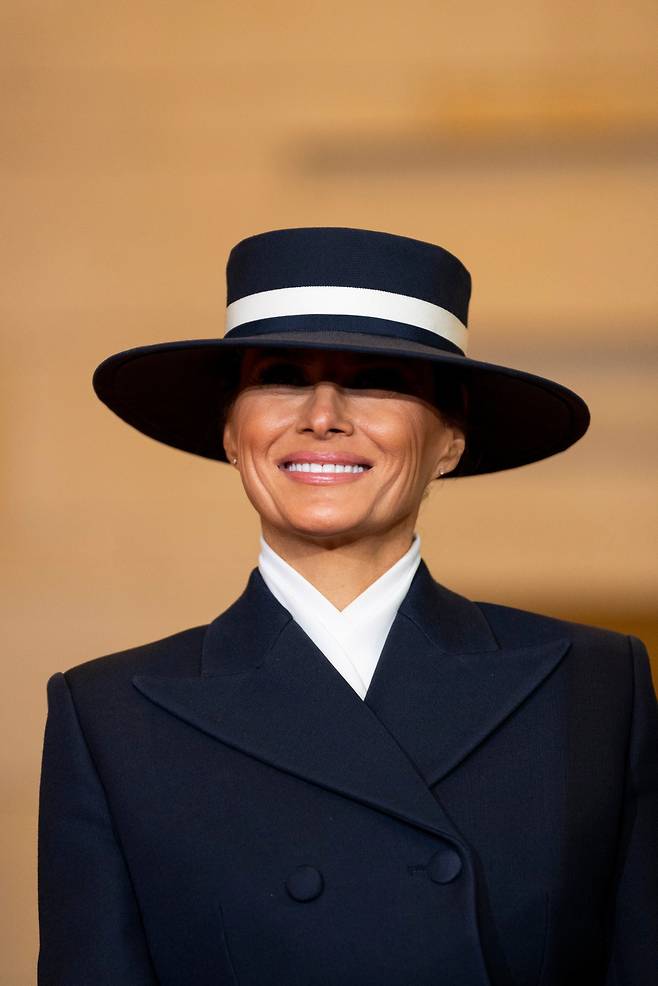 20일(현지 시각) 의회 의사당에서 열린 도널드 트럼프 미국 대통령 취임식에 참석한 멜라니아 트럼프 여사 / UPI=연합뉴스