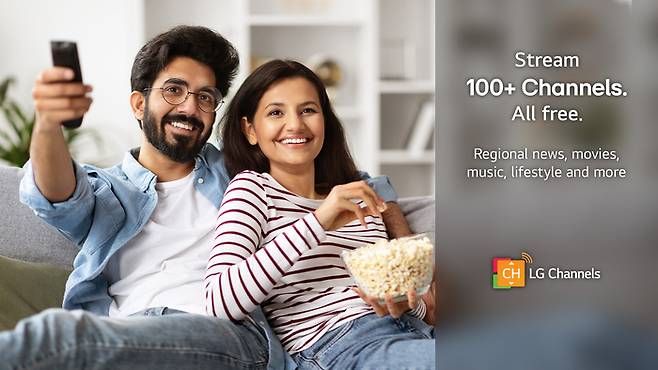 LG전자의 FAST(광고 기반 무료 스트리밍) 서비스인 ‘LG 채널’이 인도에서 최근 채널 수 100개를 돌파했다. <LG전자>