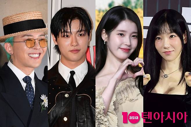 가수 지드래곤, 우즈, 아이유, 태연/사진=텐아시아 사진DB