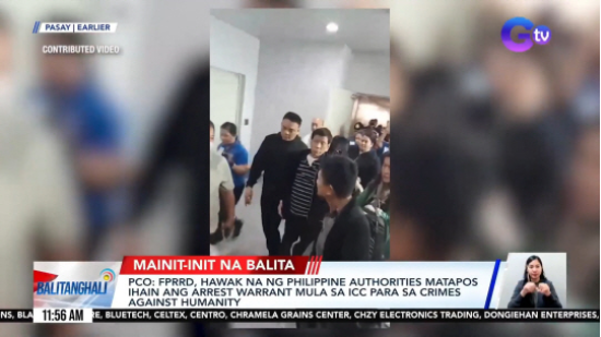 11일 필리핀 마닐라 국제공항에서 로드리고 두테르테 전 필리핀 대통령(가운데)이 국제형사재판소(ICC)가 발부한 체포 영장에 의해 체포돼 호송되고 있다. (사진=연합뉴스)