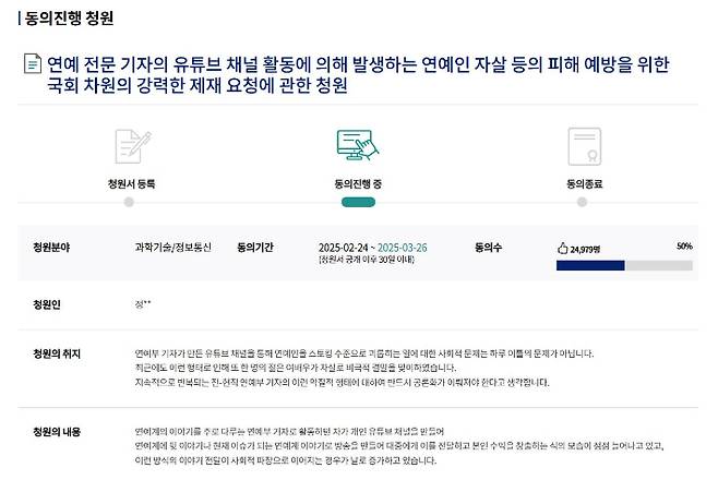 국회 국민동의청원 게시판 캡처