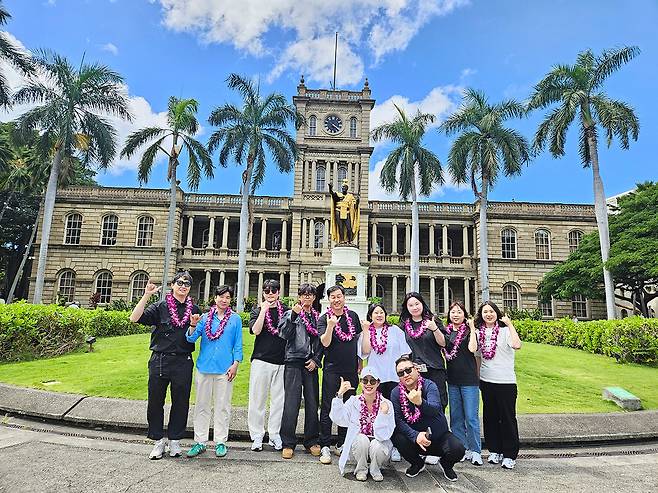 2025 팜투어 하와이 인스펙션 기념 촬영. 사진제공|팜투어
