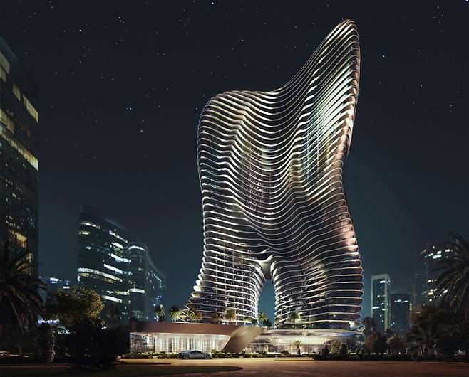두바이 비즈니스 베이 중심부에 52층 높이로 세워지는 부가티 레지던스(Bugatti Residences) 조감도 /사진=부가티 레지던스
