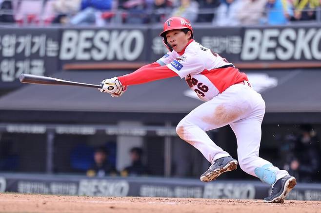 ▲ 4출루 경기로 1군 코칭스태프에 또 하나의 눈도장을 남긴 박재현 ⓒKIA타이거즈