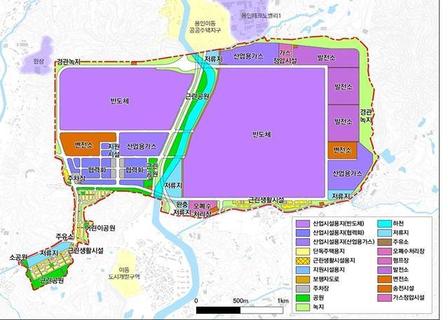 용인 첨단시스템반도체 국가산업단지 토지이용계획도. LH 제공