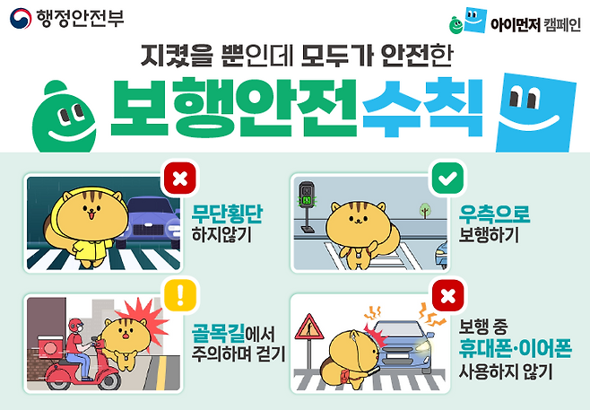 넥슨 '카트라이더 러쉬플러스'에서 안내되는 보행 사고 예방 안전수칙 관련 이미지(출처='카트라이더 러쉬플러스' 공식 커뮤니티).