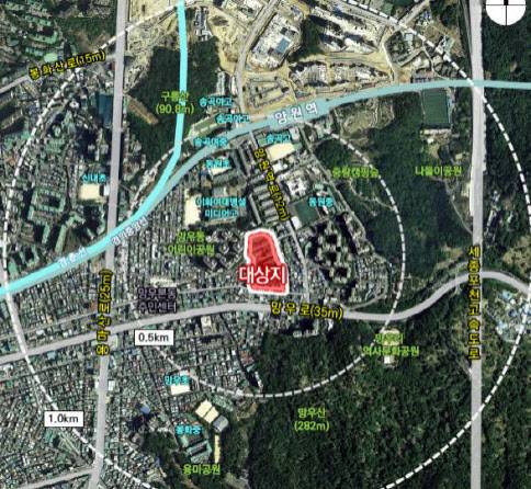 중랑구 망우1구역 공공재건축 위치도.(사진=중랑구)