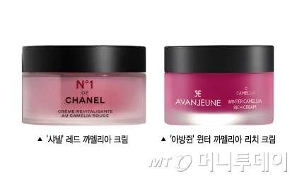 '샤넬' 레드 까멜리아 크림, '아방쥔' 윈터 까멜리아 리치 크림/그래픽=윤선정