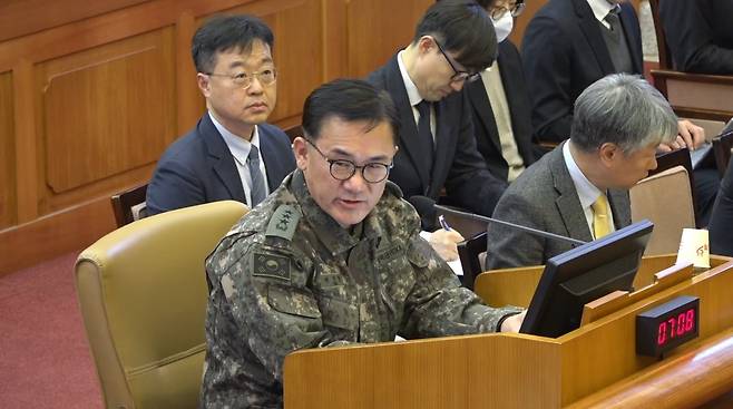 ▲ 여인형 방첩사령관 (헌법재판소, 2025년 2월 4일)