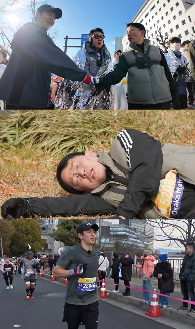 SBS ‘미운 우리 새끼’(미우새)에서는 이상민, 김준호, 이용대가 오사카에서 펼쳐지는 특별한 마라톤 대회에 도전하는 모습이 공개된다. 이번 마라톤은 32km를 완주하면 다양한 음식을 무제한으로 즐길 수 있는 ‘뷔페 존’이 마련된 코스로, 세 사람은 완주보다 ‘뷔페 존 도착’을 목표로 삼으며 의욕을 불태웠다. 그러나 예상치 못한 악천후와 체력 저하로 인해 마라톤 초반부터 위기를 맞았다. 특히 김준호는 발에 쥐가 나면서 최하위권으로 밀려났고, 이용대 역시 처음 도전하는 마라톤에서 한계를 경험하며 탈락 위기에 처했다. 하지만 극적인 반전이 이어지며, 마지막 순간 등장한 의문의 남성이 분위기를 뒤흔들었다. 과연 세 사람이 목표한 ‘뷔페 존’에 도착할 수 있을지, 그리고 예기치 못한 반전의 주인공은 누구일지 기대를 모은다.