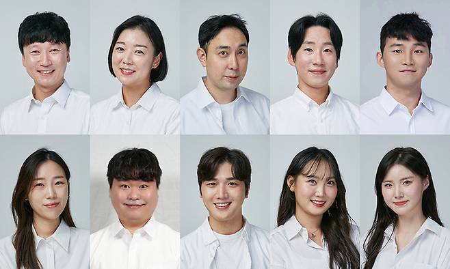 (왼쪽부터) 신현규, 문민경, 박한솔, 차용환, 이준혁, 정유아, 허예슬, 강이성, 여찬구, 정명기. 사진 | 디피에스컴퍼니