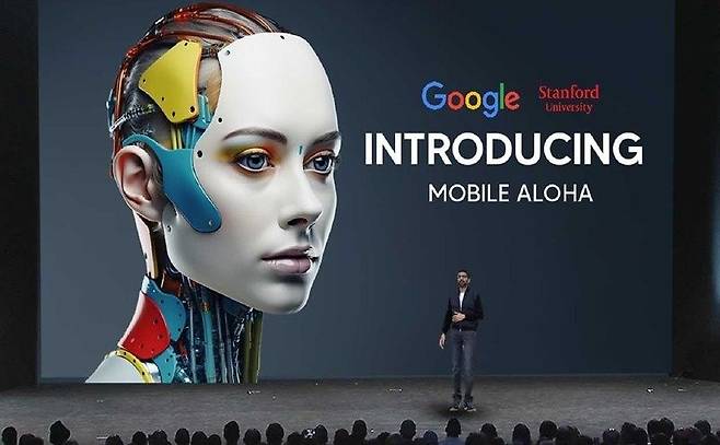 로보티즈 제품을 도입한 구글의 알로하 프로젝트 이미지. 구글 제공.