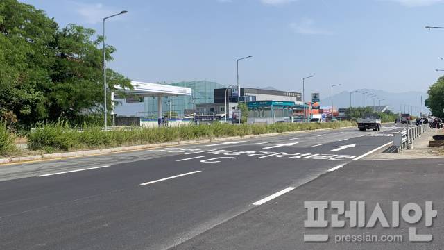 ▲북구 양산동 외곽도로 복구된 포장 공사 ⓒ광주광역시