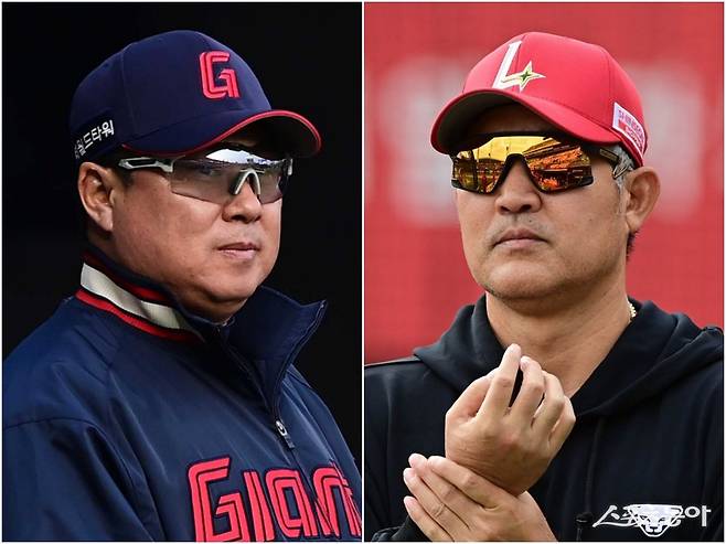 롯데 김태형 감독(왼쪽)과 SSG 이숭용 감독은 25일 인천 경기에서 단축된 연장전을 처음 치러본 뒤 만족스러운 반응을 보였다. 스포츠동아DB