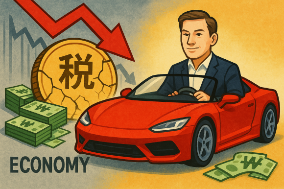 경기 부진으로 세수가 감소하는데 납세의 의무를 회피하고 빼돌린 세금으로 호화 생활을 누리는 악성 체납자는 늘었다는 모습을 그린 이미지. <자료: 챗GPT>