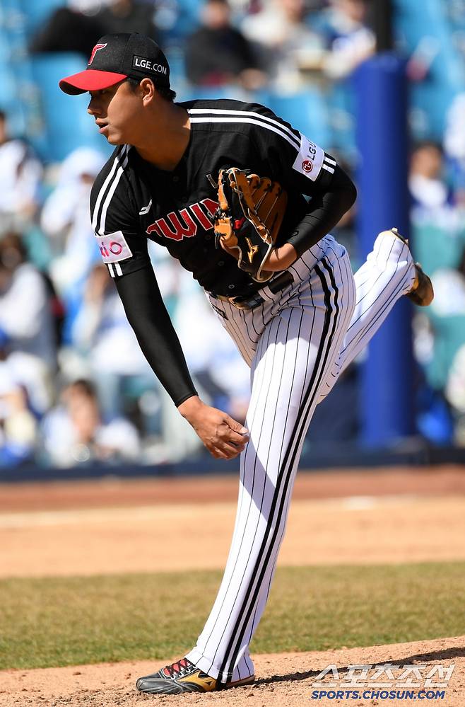 14일 대구 삼성라이온즈파크에서 열린 삼성 라이온즈와 LG 트윈스의 시범경기. LG 정우영이 역투하고 있다. 대구=박재만 기자 pjm@sportschosun.com/2025.03.14/