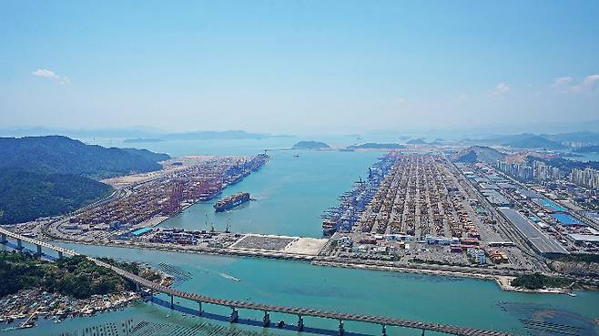 부산 신항 전경 부산항만공사 제공 부산항만공사 제공