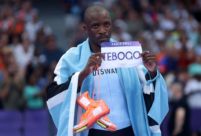 2024 파리올림픽 육상 남자 200m 금메달리스트 레칠레 테보고. 게티이미지