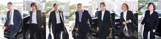 문형배 헌법재판소장 권한대행(왼쪽부터), 이미선, 김형두, 조한창, 정정미, 김복형, 정계선 헌재 재판관이 4일 윤석열 대통령 탄핵 심판 선고를 앞두고 서울 종로구 헌법재판소에 각각 출근하고 있다. 사진공동취재단