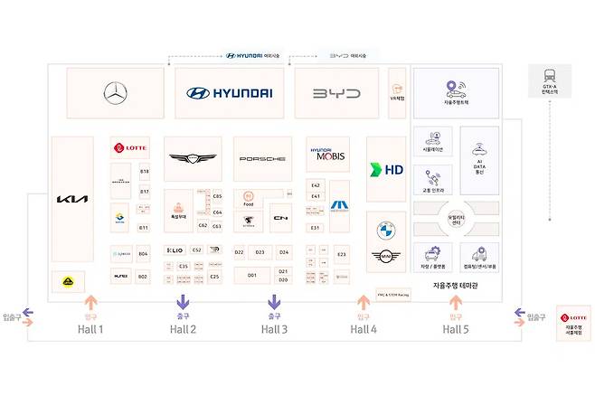 서울 모빌리티쇼 부스배치도