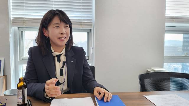 김민지 신한라이프 지속성장본부장이 베트남 보험 시장 공략 전략을 설명하고 있다. 사진 제공=신한라이프