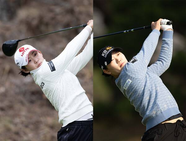 2025년 한국여자프로골프(KLPGA) 투어 신설 대회인 iM금융오픈에 출전하는 황유민, 방신실 프로. 사진제공=KLPGA