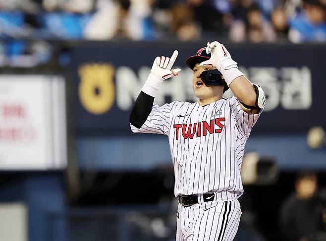 동점 홈런을 친 LG 박동원. 연합뉴스