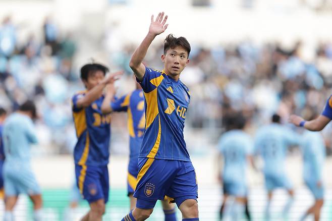 대구iM뱅크파크/ K리그1/ 대구FC vs 울산HDFC/ 울산 강상우 득점/ 골 세레머니/ 사진 김정수