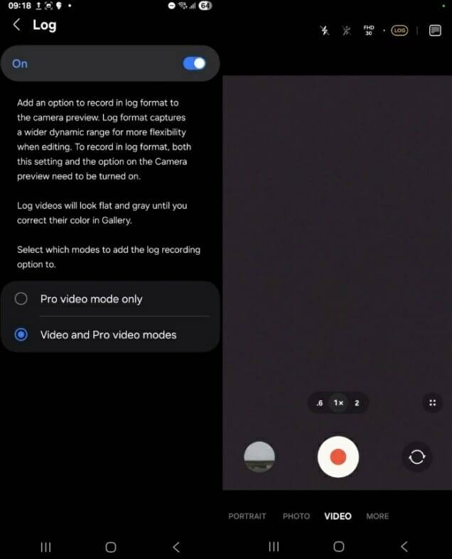 갤럭시Z플립 6에서도 로그 영상 녹화가 지원될 예정이다. (출처=샘모바일)