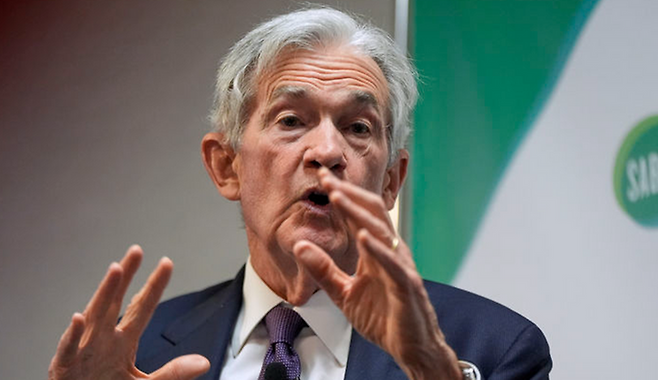 제롬 파월 미국 연방준비제도(Fed·연준) 의장이 지난 4일 버지니아주 알링턴에서 연설하고 있다. ⓒAP/뉴시스