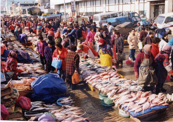 부산 중구 자갈치시장의 예전 노점 모습. 국제신문 DB