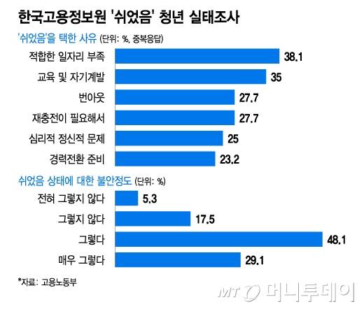 한국고용정보원 '쉬었음' 청년 실태조사. /그래픽=이지혜 기자.
