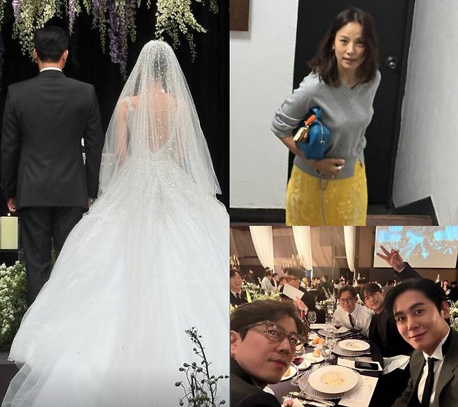 지난 20일 김종민의 결혼식에 하객으로 참석한 이효리(오른쪽 상단) H.O.T 장우혁, NRG 천명훈, H.O.T 토니 안, 신화 이민우, 클릭비 김상혁, 젝스키스 장수원 /사진=김상혁 인스타그램