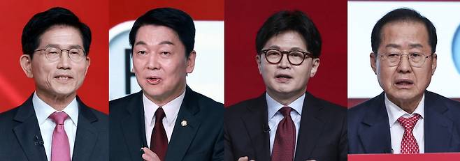 왼쪽부터 김문수·안철수·한동훈·홍준표 국민의힘 대선 경선 후보 / 사진=뉴스1