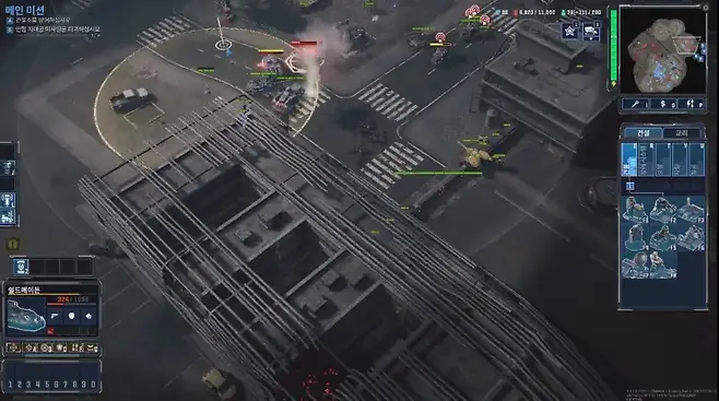 ▲ 수리 장판 깔아두고 농성하다가 체력 빠진 탱크는 뒤로 빼고 쿨 돈 전파교란기로 적 장갑차 기절시키기 성공