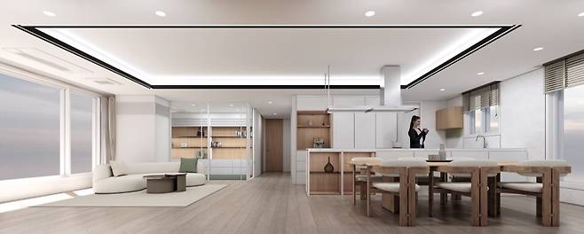 조립식 공동주택 내부 투시도. GS건설 제공