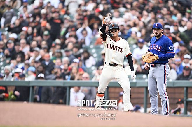 ▲ 28일(한국시간) 미국 캘리포니아주 샌프란시스코 오라클파크에서 열린 2025 메이저리그 텍사스 레인저스와 경기에 3번 타자 중견수로 선발 출전해 4타수 1안타를 기록했다.