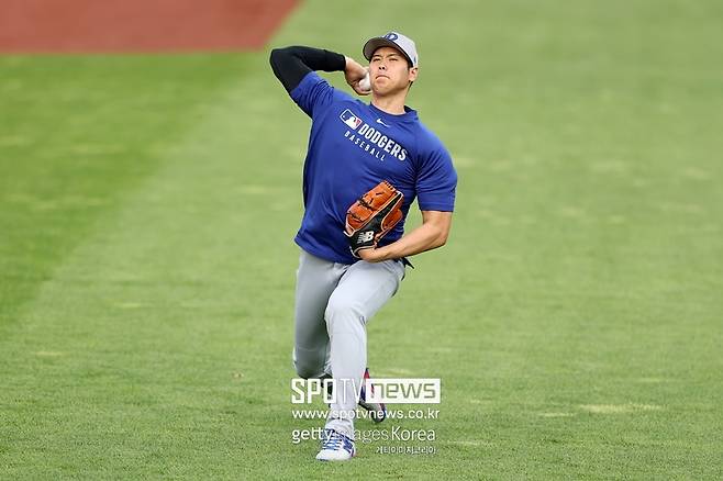 ▲ 연습 투구를 꾸준히 가져가며 몸을 만들고 있다.