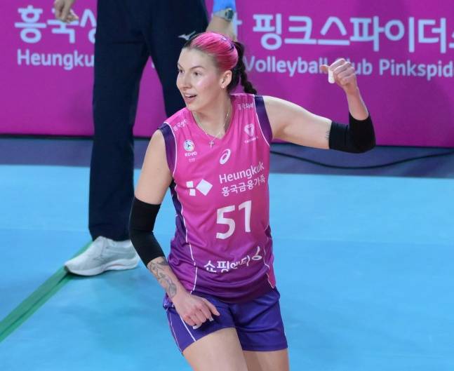 흥국생명 시절 윌로우 존슨. /사진=한국배구연맹 제공