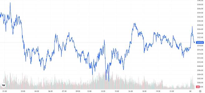 TV 국제 금시세(금값) 0.42% 하락(3319달러)