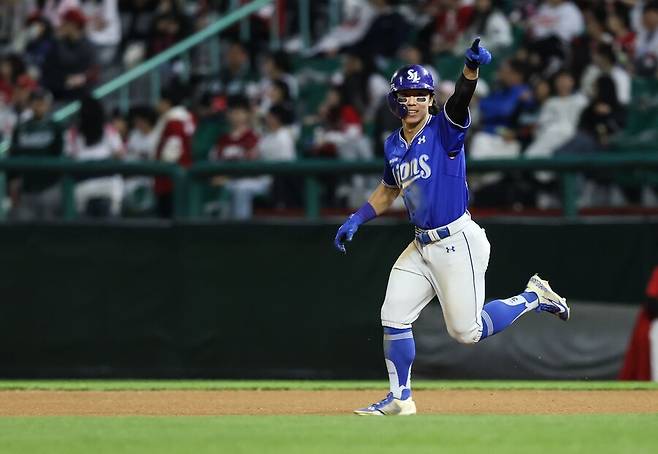 ▲ 김지찬이 빠진 상황에서 김성윤의 분전은 삼성 공격력 유지에 큰 힘이 되고 있다 ⓒ삼성라이온즈