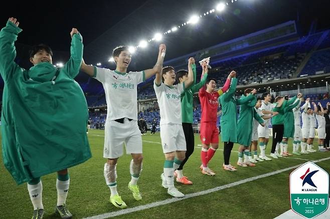 대전하나시티즌이 선두 질주를 이어가고 있다. 사진=한국프로축구연맹